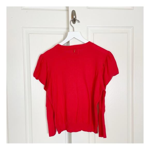MISA Los Angeles Guthrie Flame Red Puff Long Sleeve Sweater - Picture 8 of 13